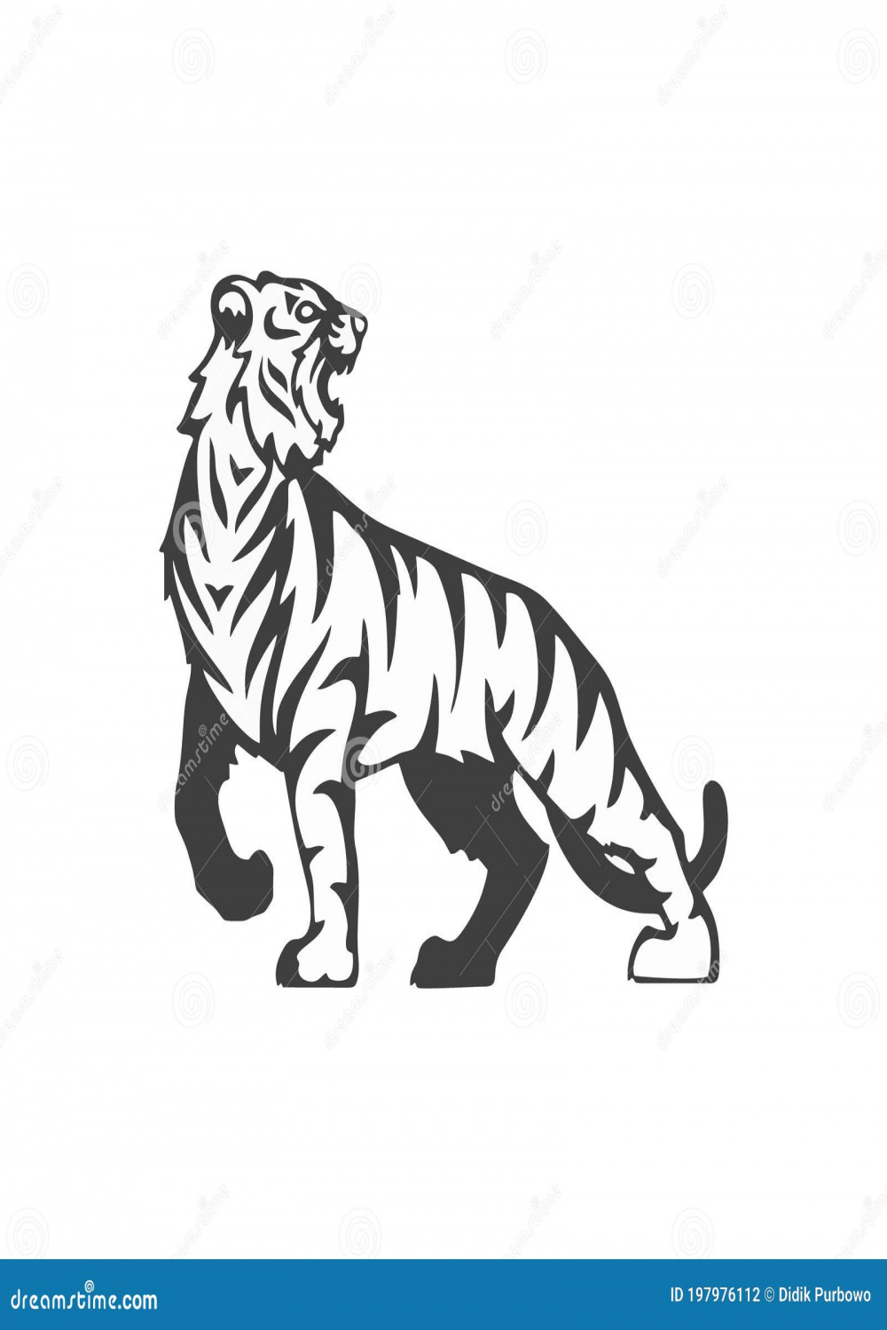 Tiger Sports Logo, Tiger Icon Isolated on White Background Stock