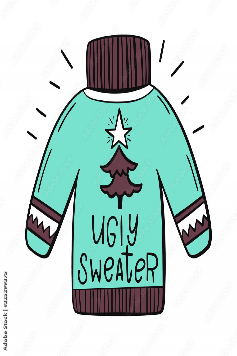 Ugly sweater. Vector illustration in hand-drawn style