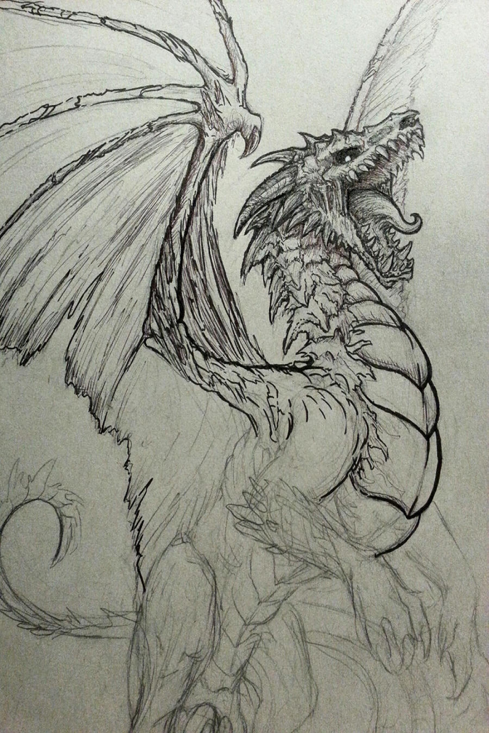 Undead Dragon Sketch by CrystalSully on DeviantArt