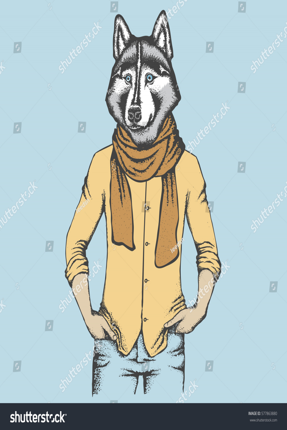 Vector Dog Concept Hand Draw Vector Stock Vector (Royalty Free