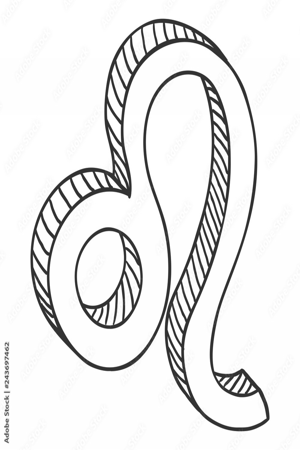 Vector Sketch Zodiac Sign - Leo Stock Vector  Adobe Stock