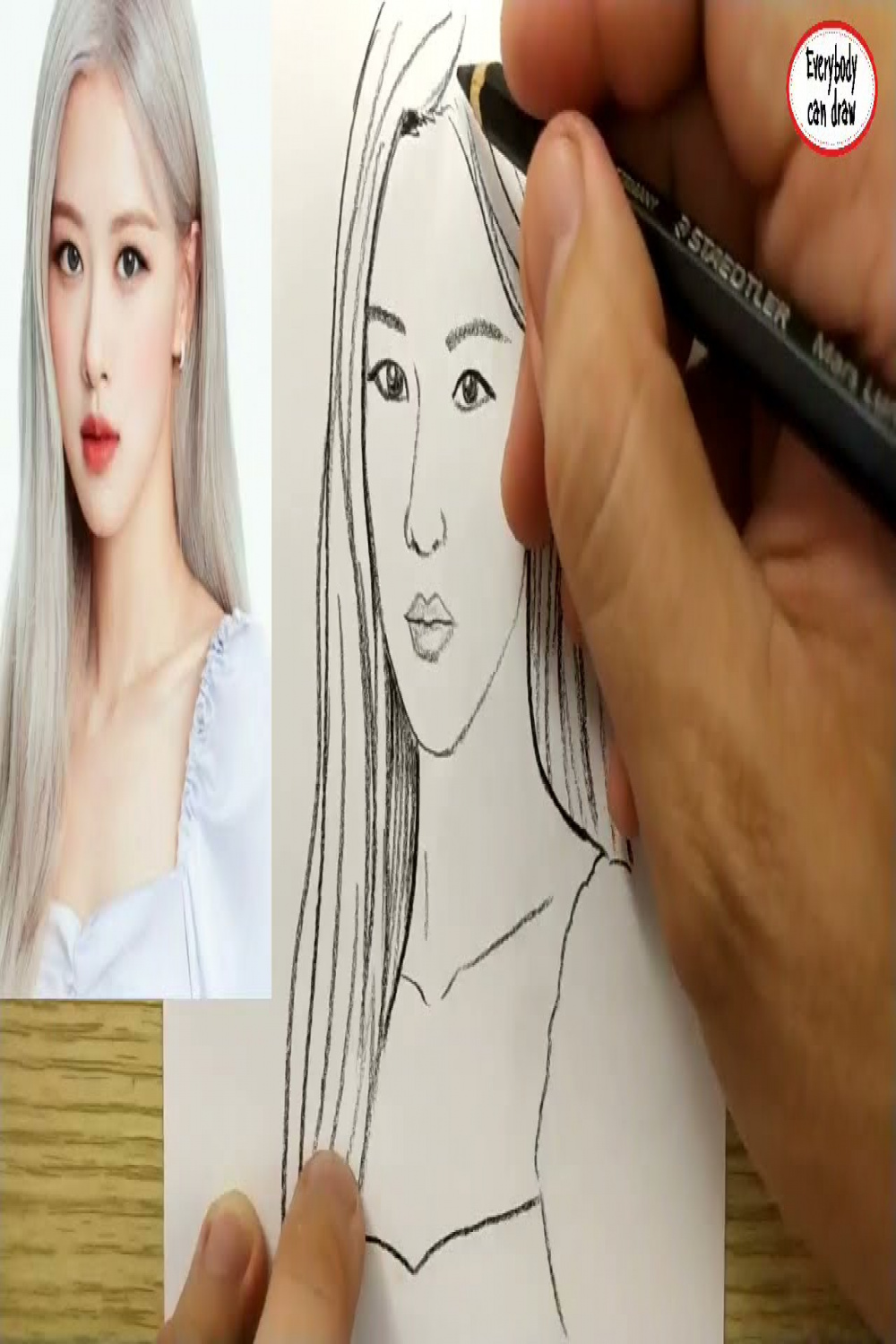 VERY EASY , How to draw rose blackpink , south korean girl band kpop /  learn drawing academy