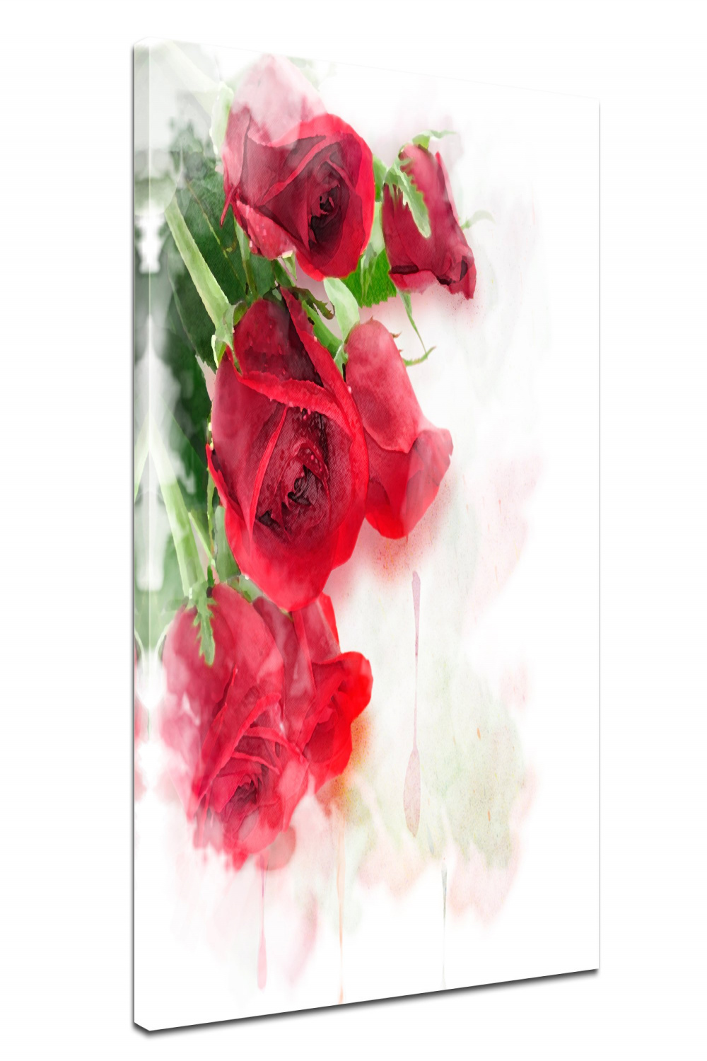 Wall Picture - Red Roses - Picture on Canvas  x  cm One Piece