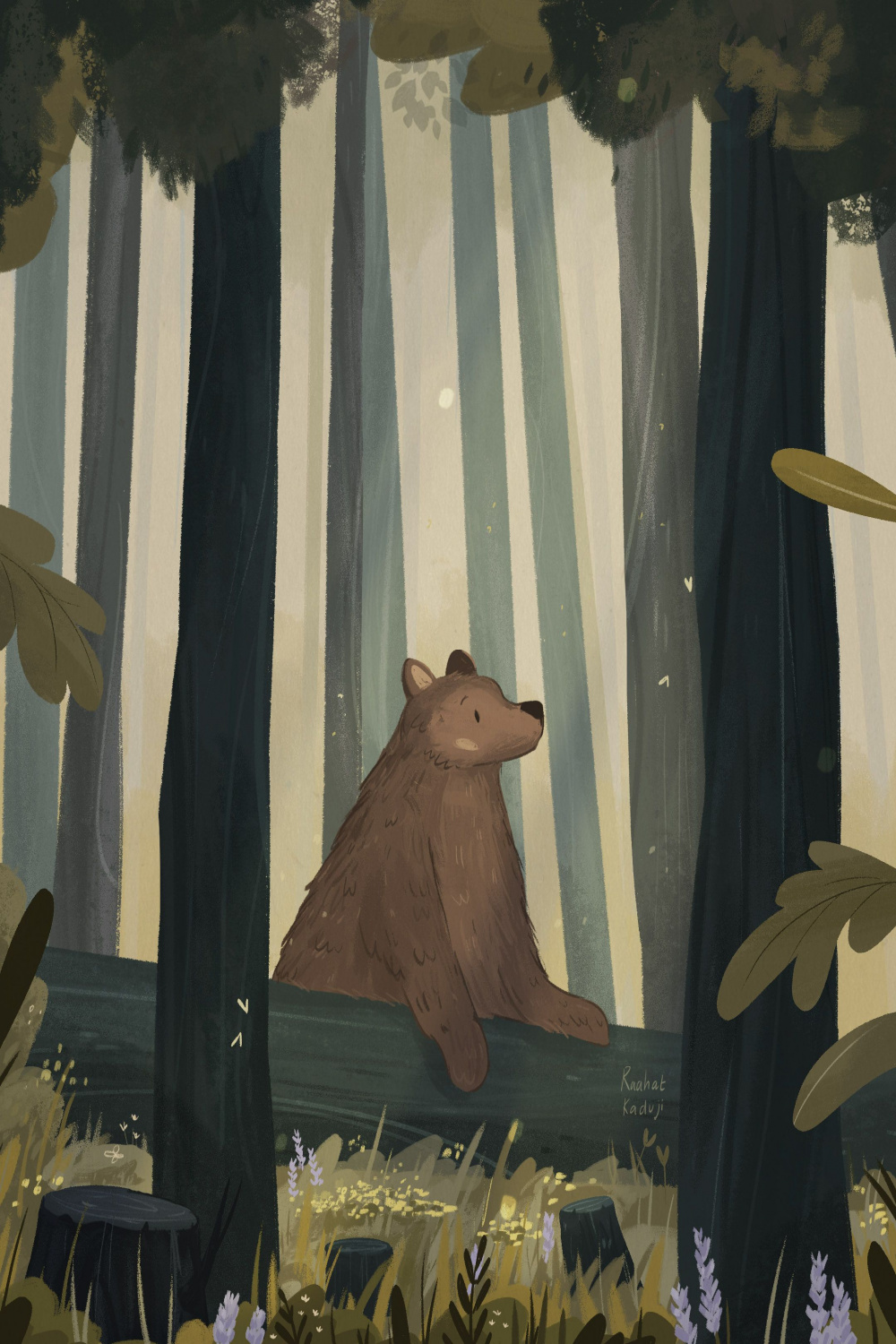 Woodland Bear Illustration  Bear art, Woodland animal art