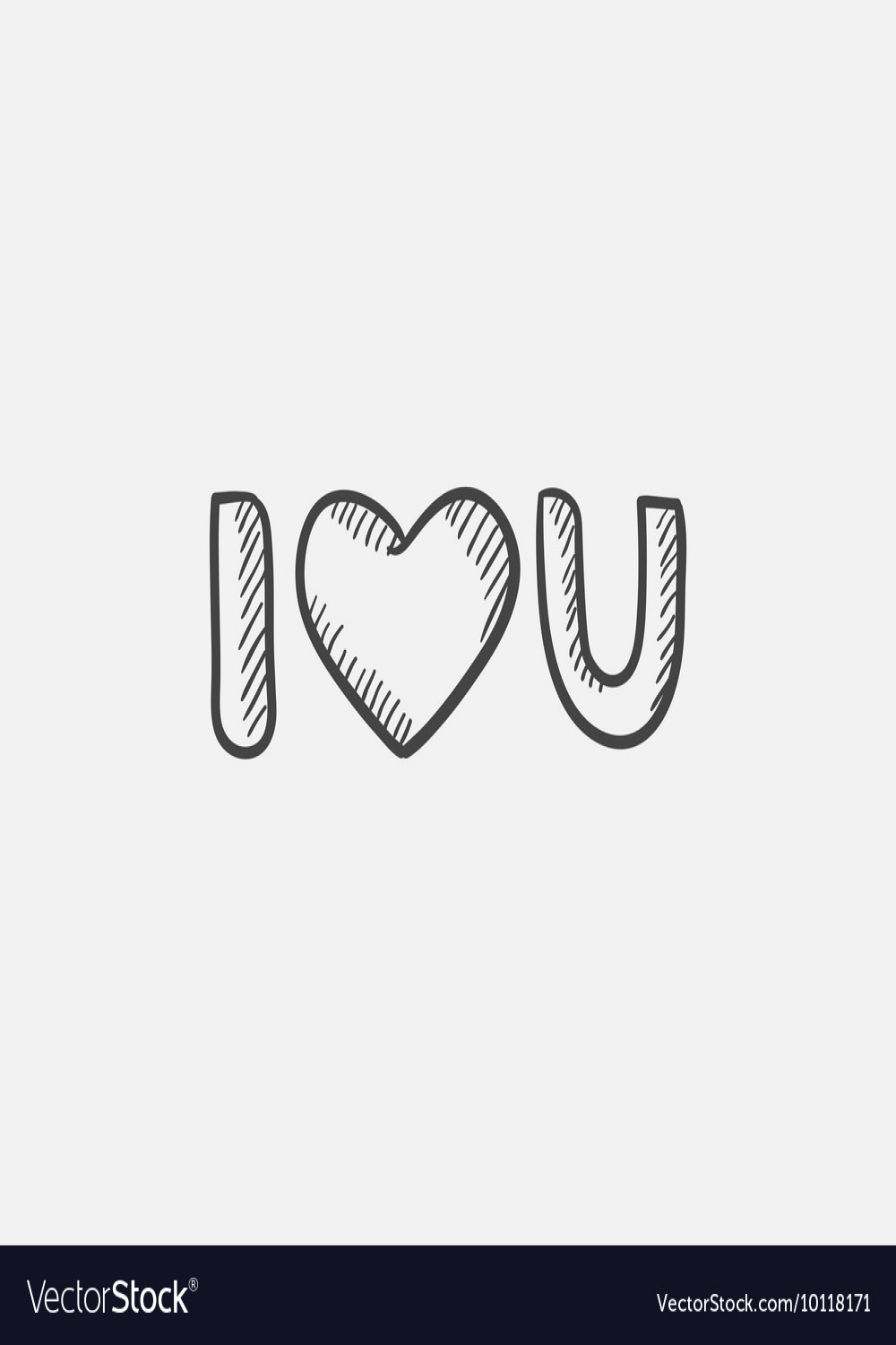 Abbreviation i love you sketch icon Royalty Free Vector