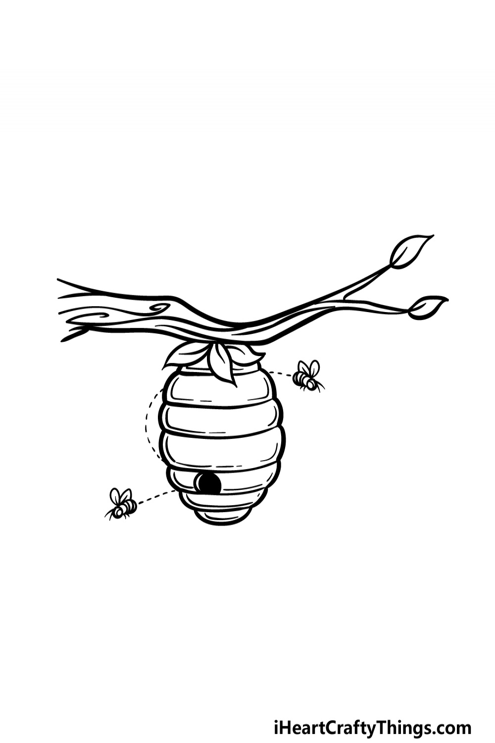 Beehive Drawing - How To Draw A Beehive Step By Step