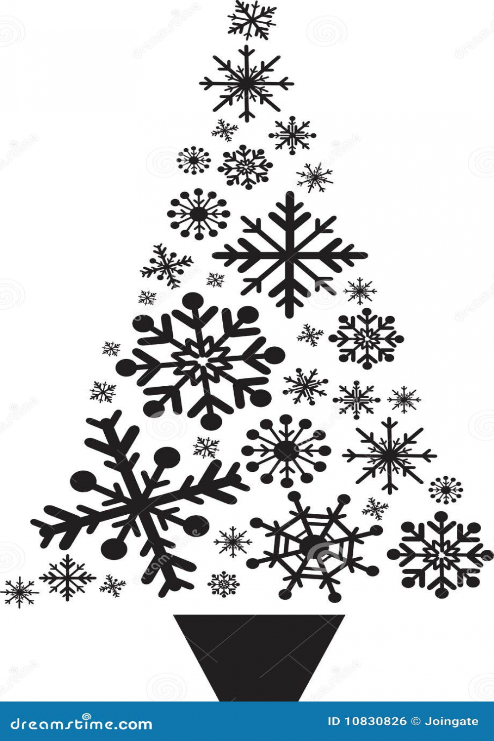 Christmas tree snowflakes stock vector