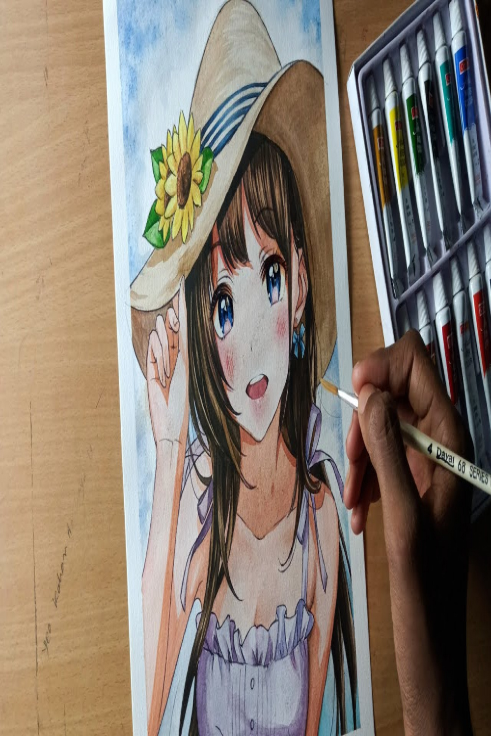 Cute anime girl painting😍