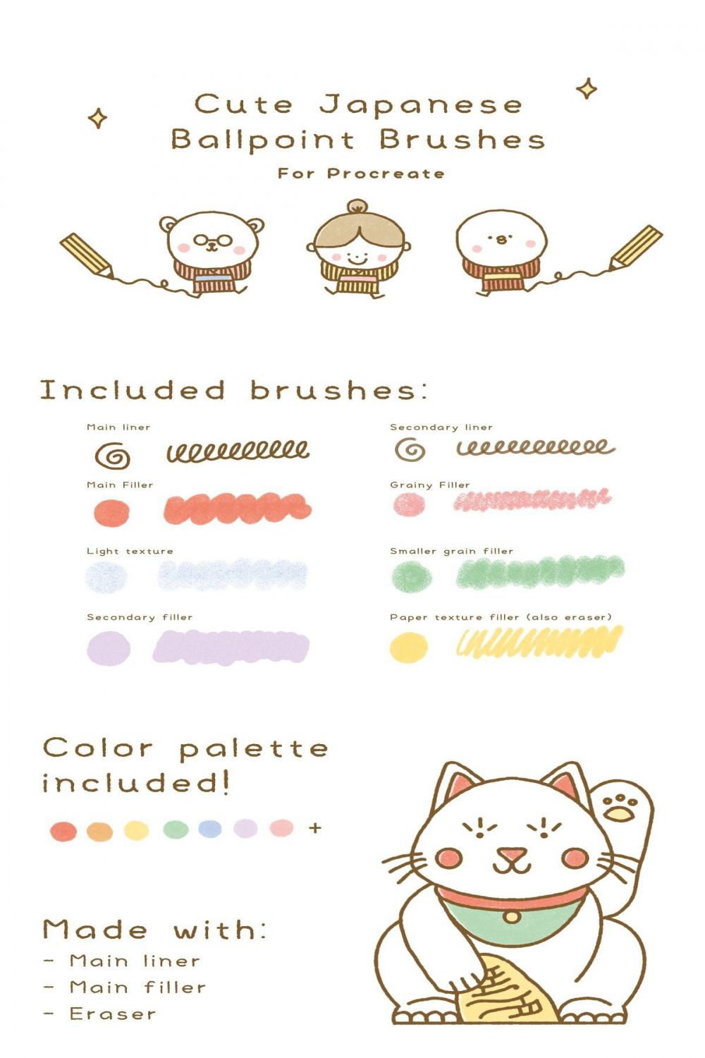 Cute Japanese Brushes for Procreate  Procreate brushes free