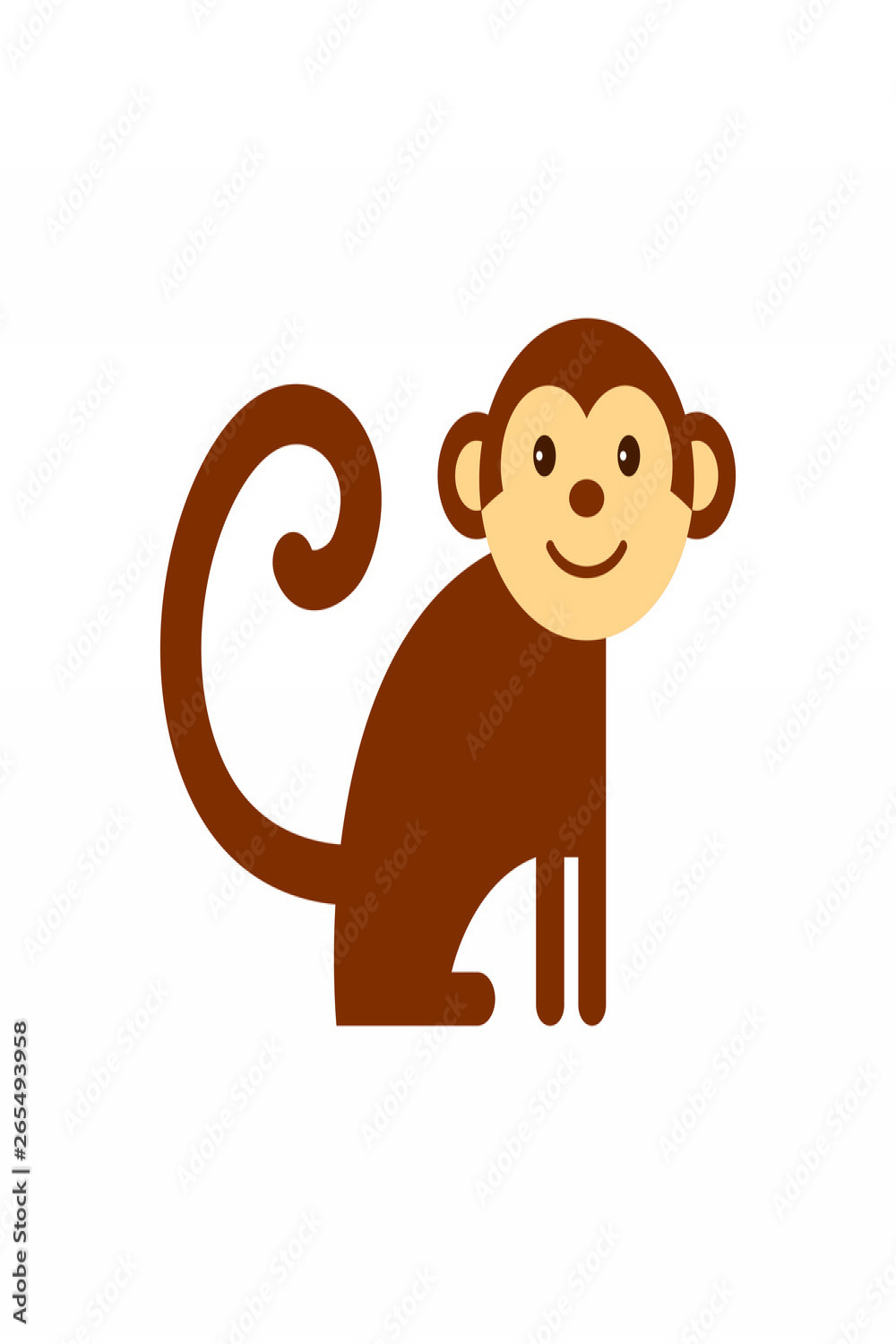 Cute monkey sitting cartoon icon