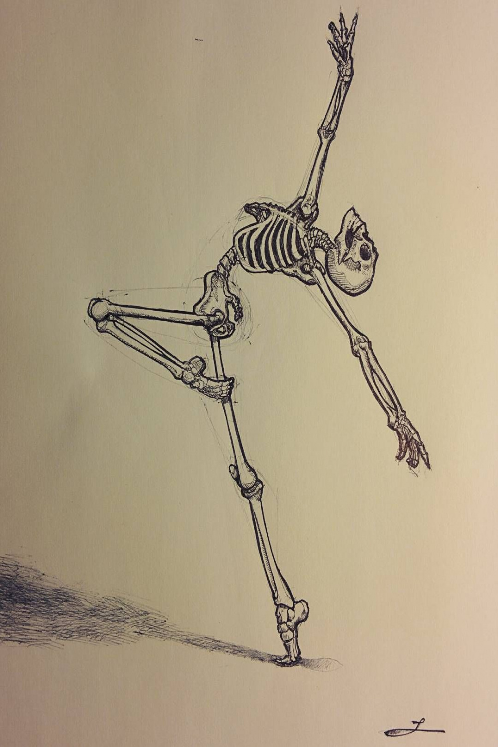 dancing #ballerina #skeleton #ballpointpen #sketch #sketchbook