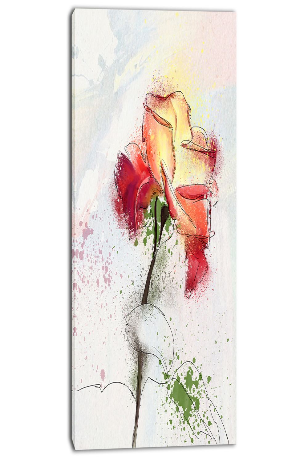 DesignArt Beautiful Rose Illustration Drawing On Canvas Print