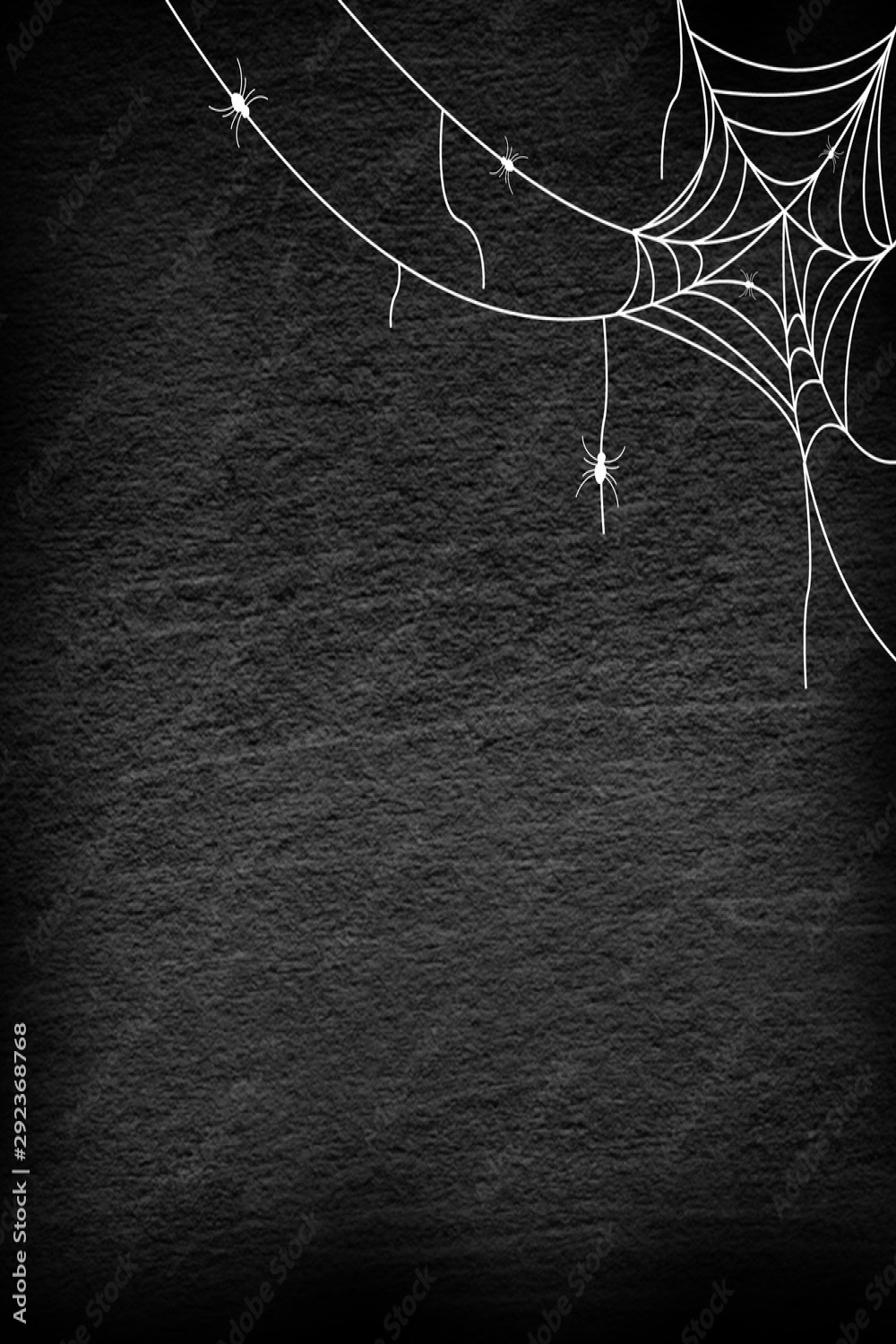 drawing group of spider web at the corner on retro vintage black