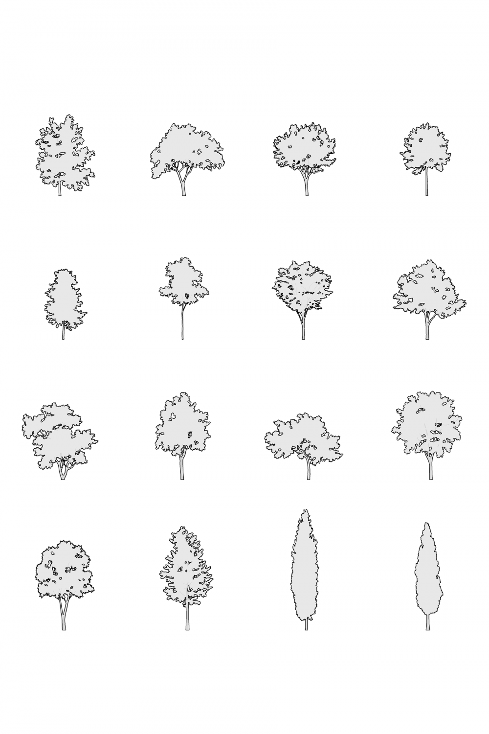 DWG Vectorial  - Small Trees