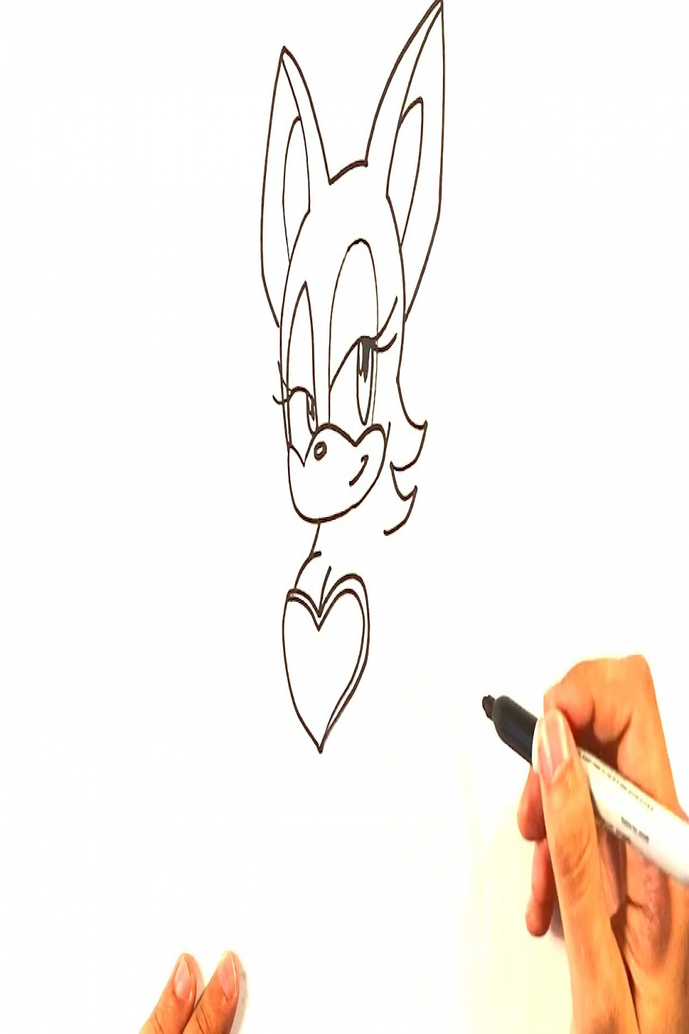 EASY How to Draw ROUGE the BAT - from SONIC