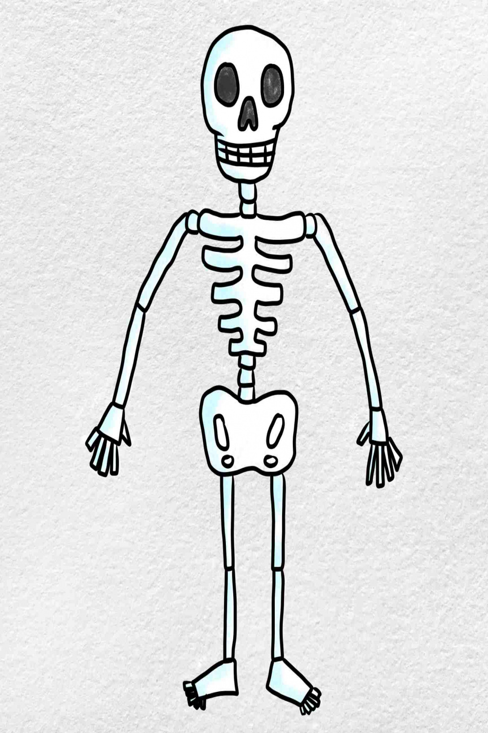 Easy Skeleton Drawing - HelloArtsy