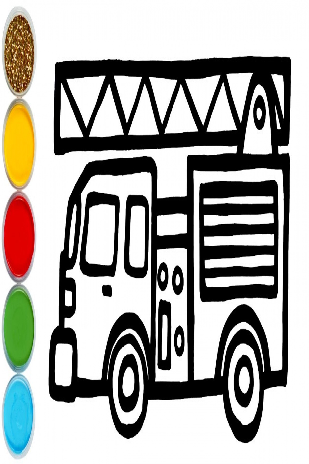 Fire Truck Drawing, Painting, Coloring for Kids & Toddlers  Basic How to  Draw, Paint Tips