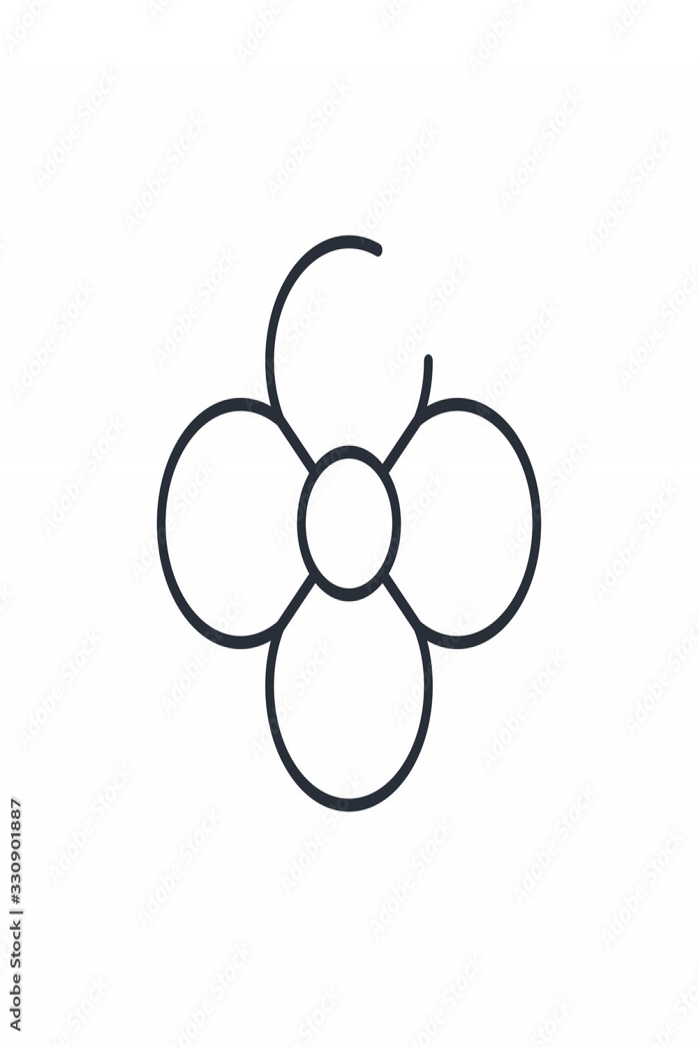 Flower. Four petals. Trendy design template