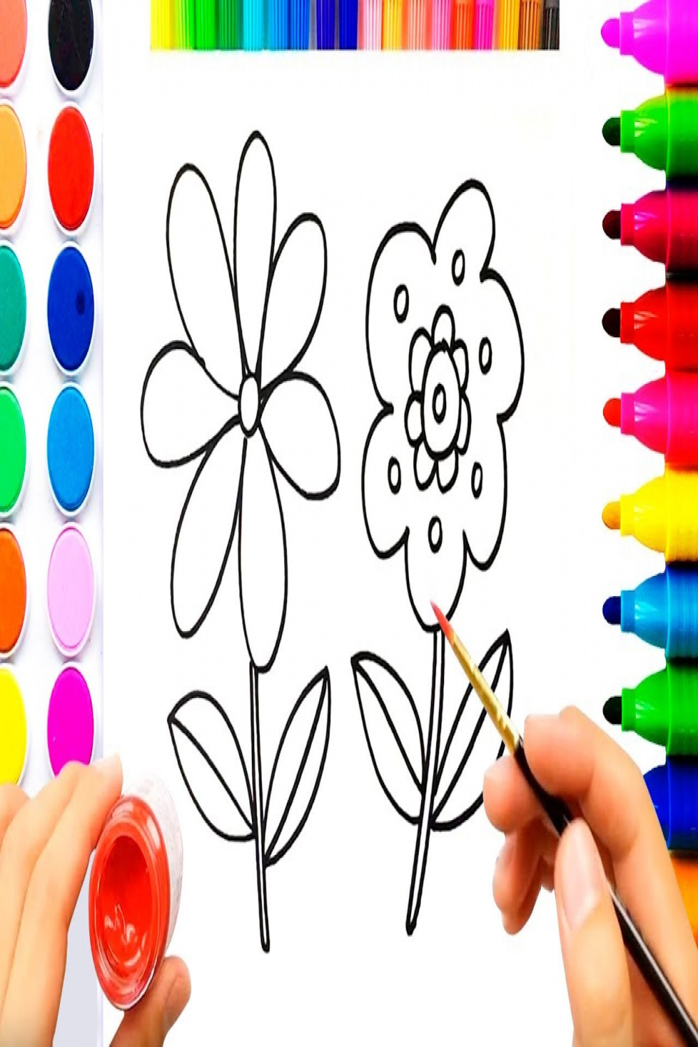 Flowers Coloring Pages  Easy Drawing Video