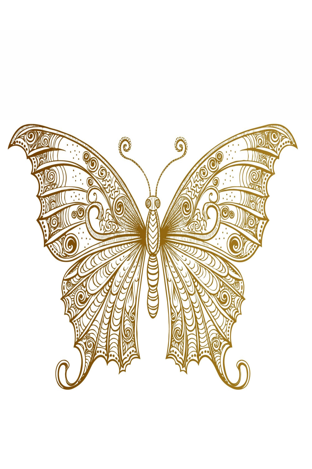 Free Vector  Gold cute lineart butterfly