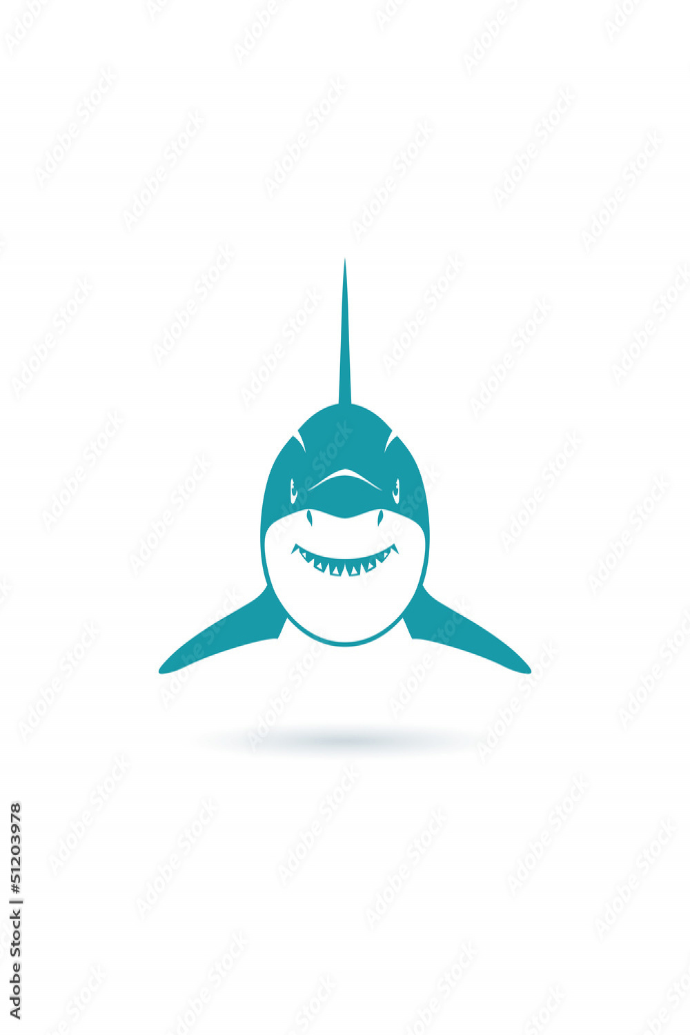 Front view shark Stock-Vektorgrafik  Adobe Stock