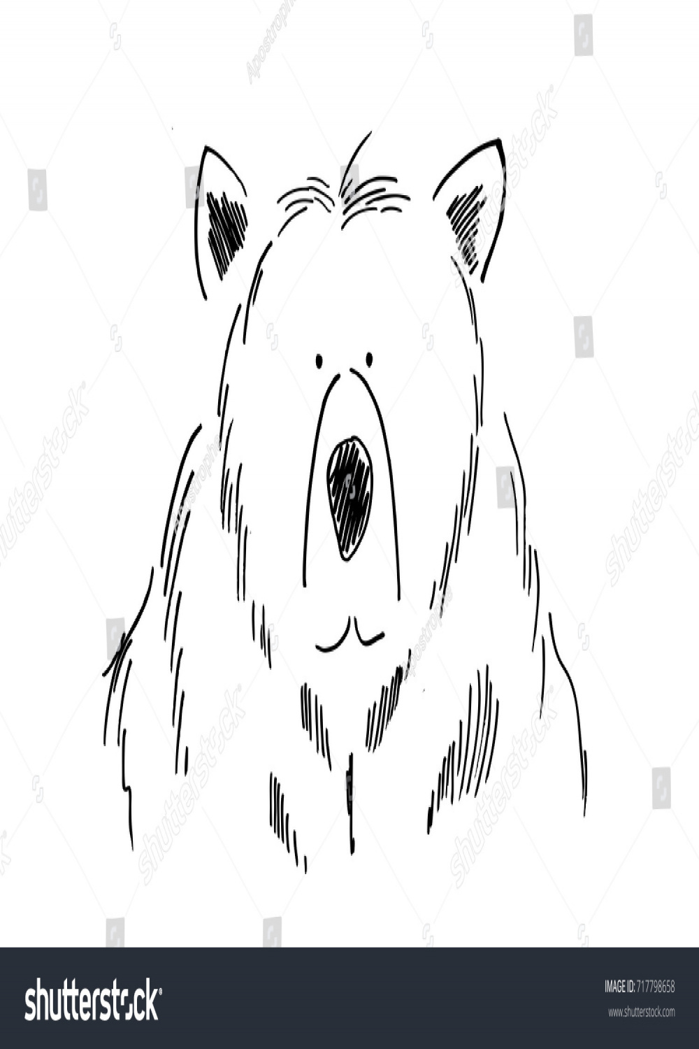 Funny Bear Sketch Vector Cartoon Comic Stock Vector (Royalty Free