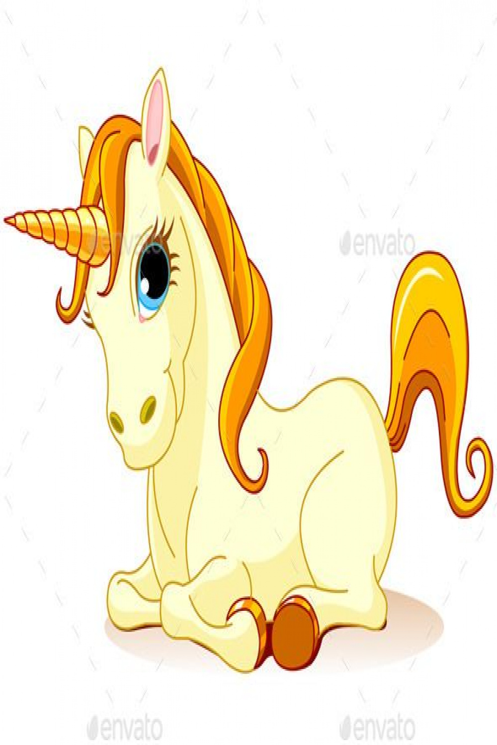 Golden Unicorn  Cartoon animals, Unicorn pictures, Cat vector