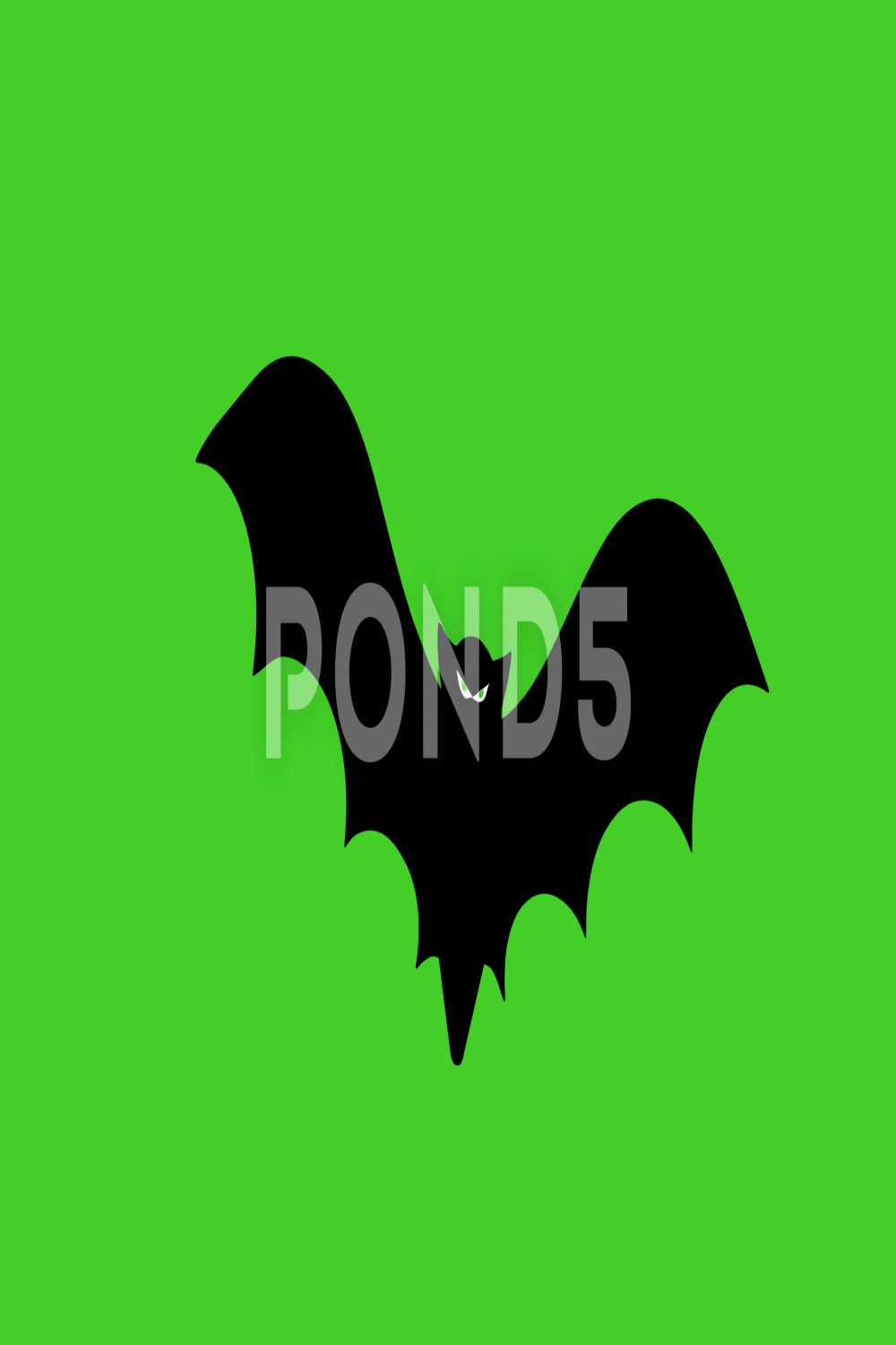 Halloween cartoon flying bats animation on a green background