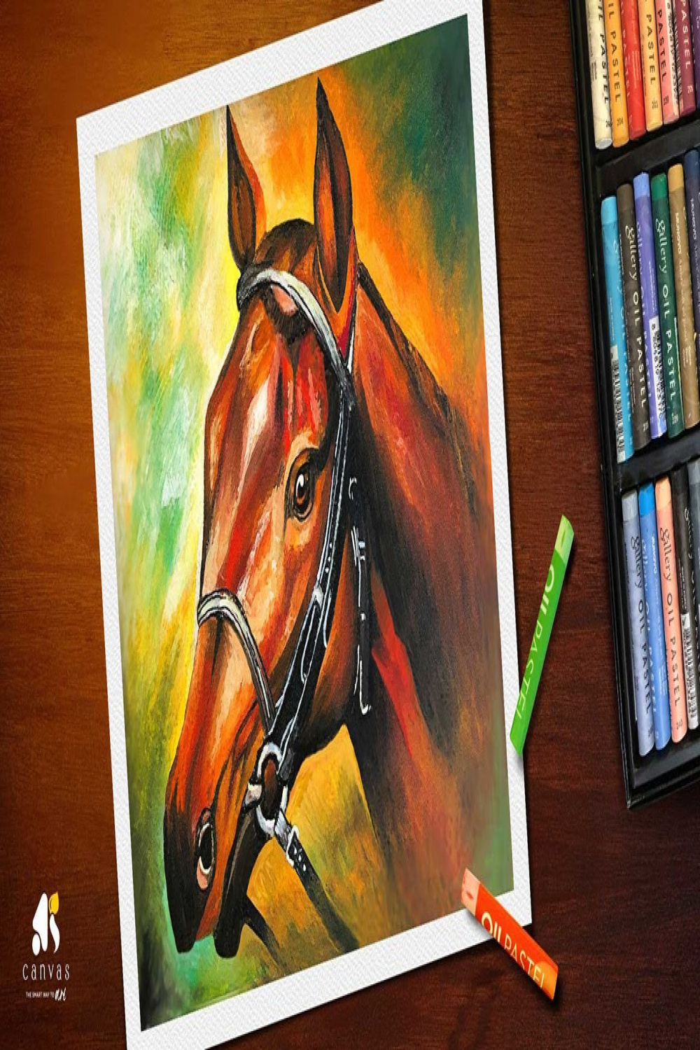 Horse Drawing with Oil Pastel for Beginners / Horse drawing step by step /  Horse Painting