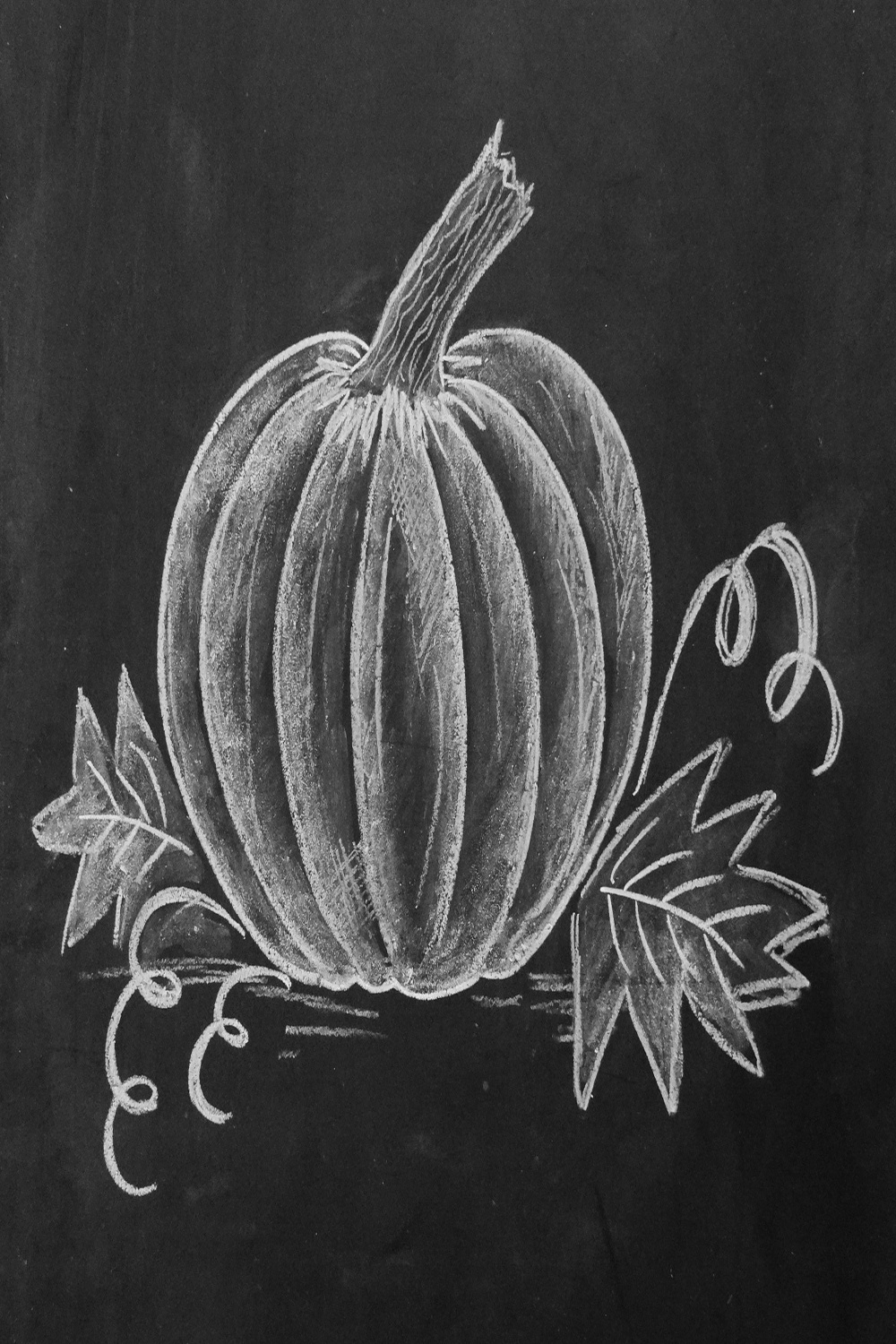 How to Draw a Chalk Pumpkin - Lily & Val Living