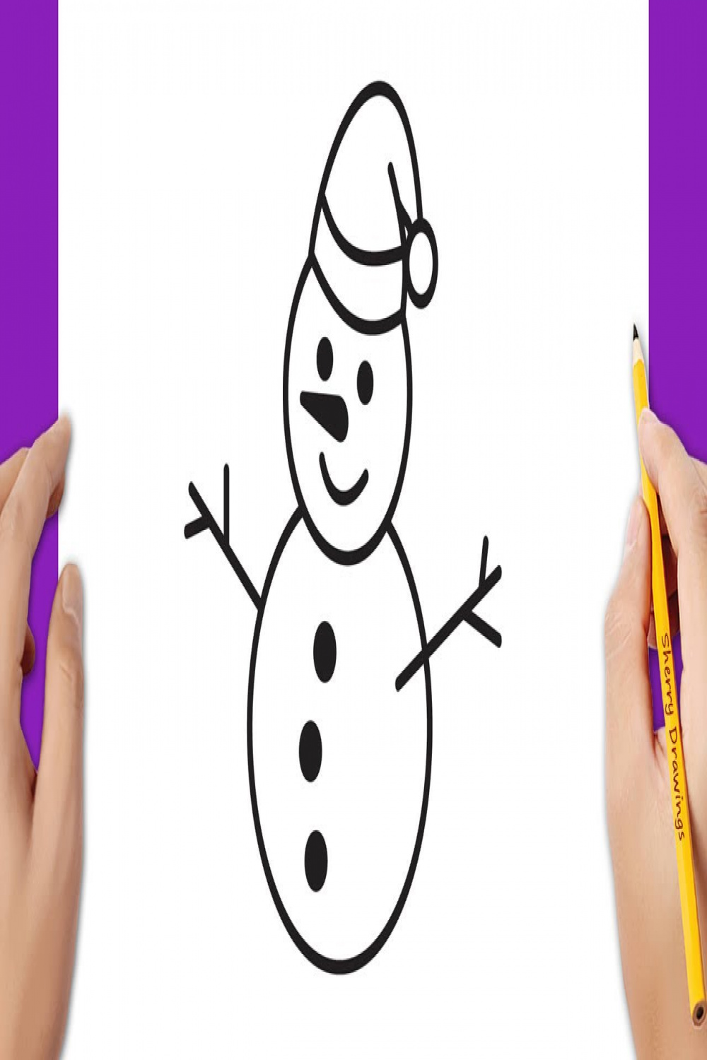 How to draw a Christmas snowman ⛄🎅