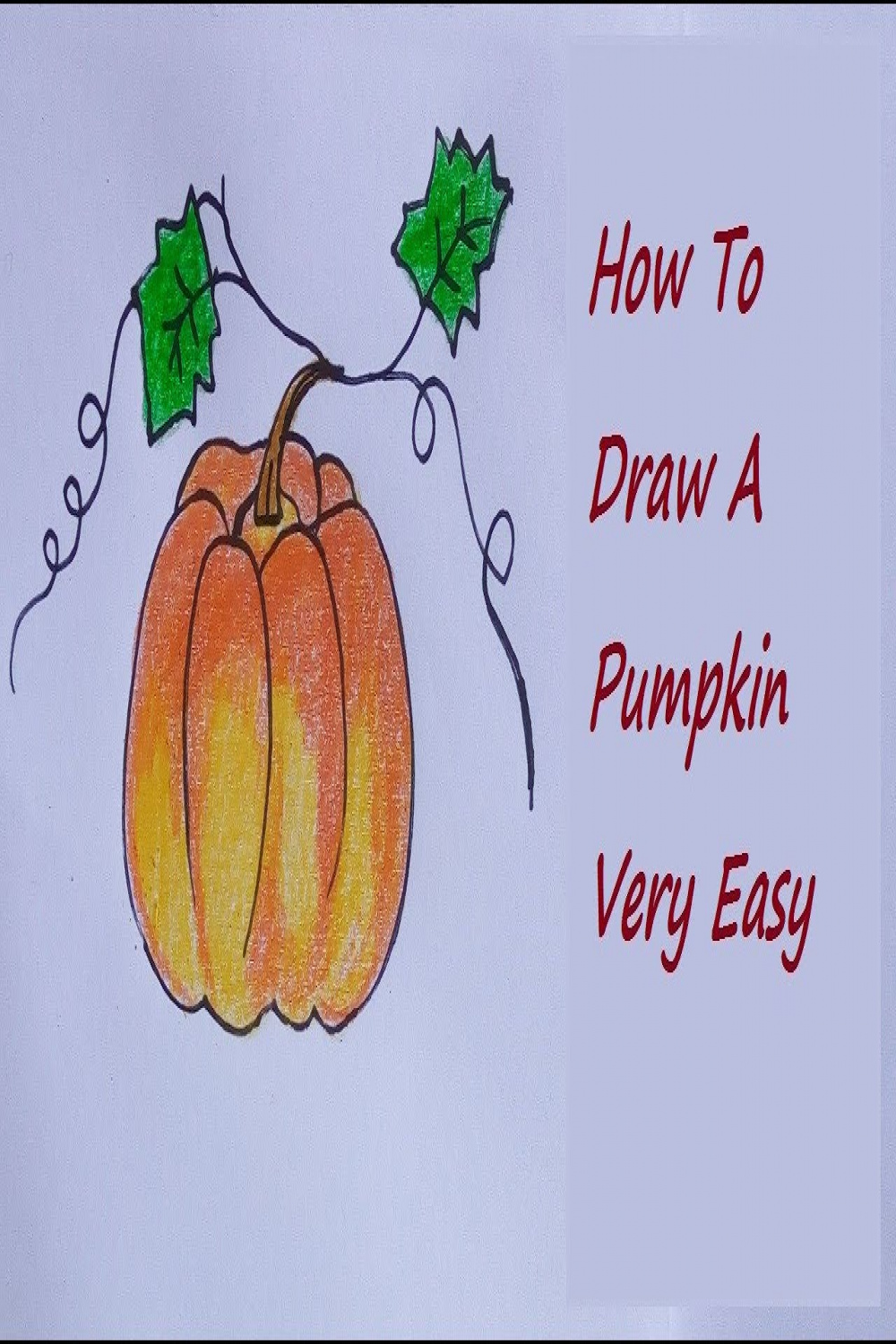 How to draw a pumpkin easy step by step  Creeper plant Pumpkin drawing for  kids