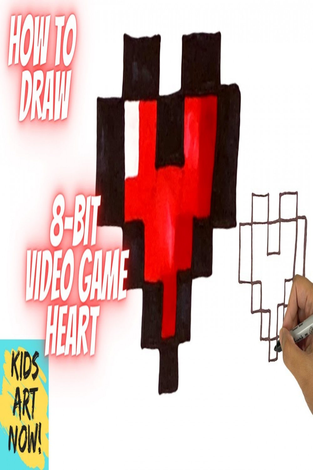 How to Draw an -Bit Video Game Health Heart! - Step by Step