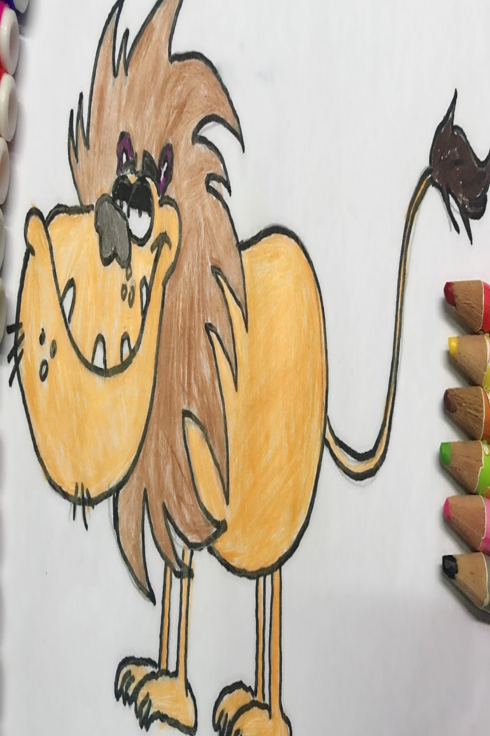 How to Draw And Paint A Funny Lion - Easy Step By Step Art Drawing Lesson  Tutorial For Kids