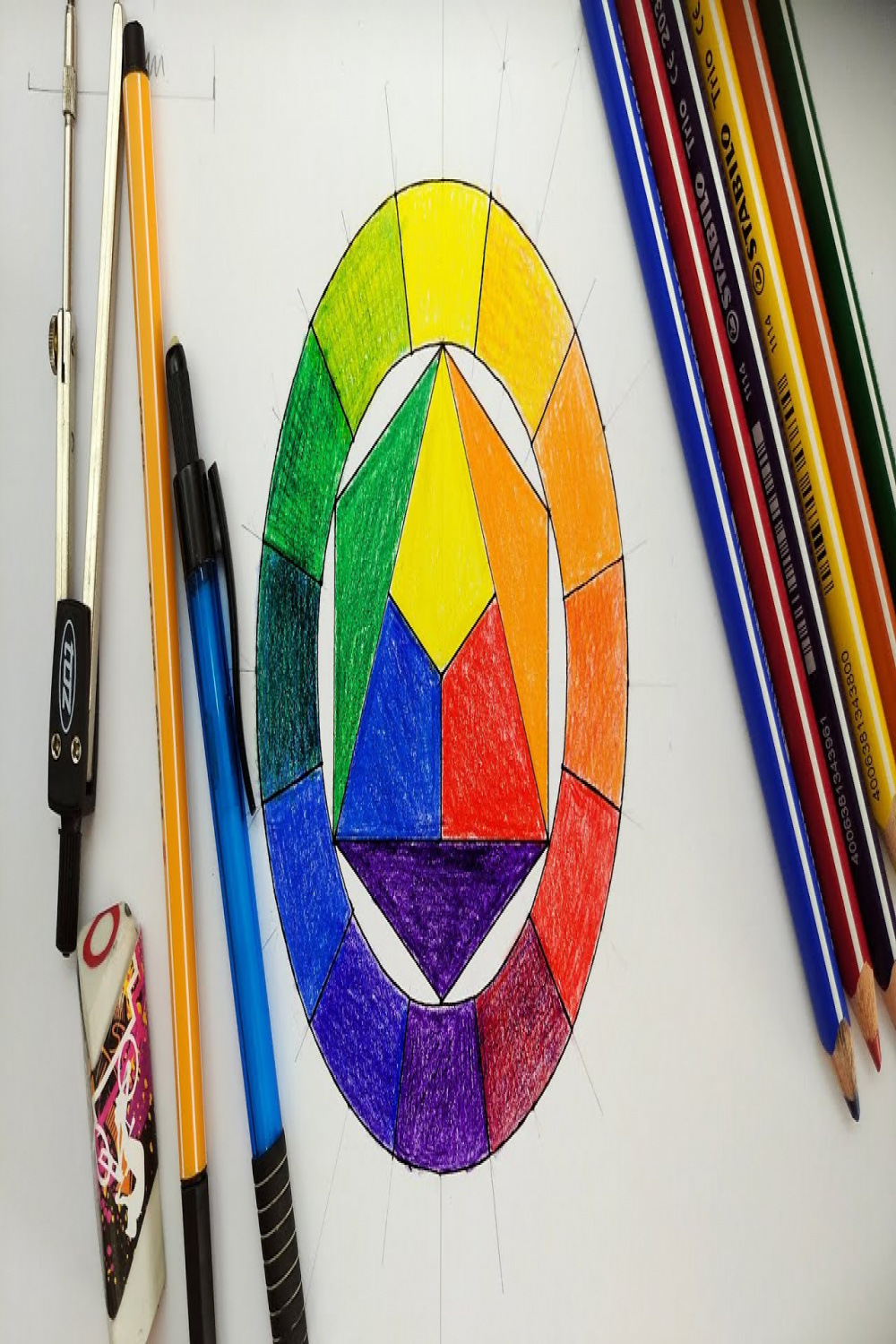 How to Draw: Basic color wheel (with  colour) -es színkör