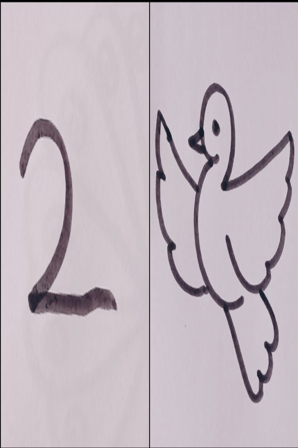 How to draw bird easy // bird drawing from number  // easy step by step