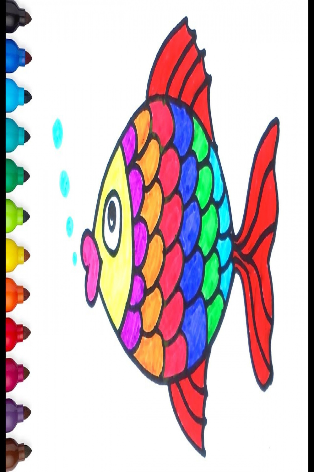 How to Draw Fish  Fish drawing & Coloring Pages for Kids  Color for  Children