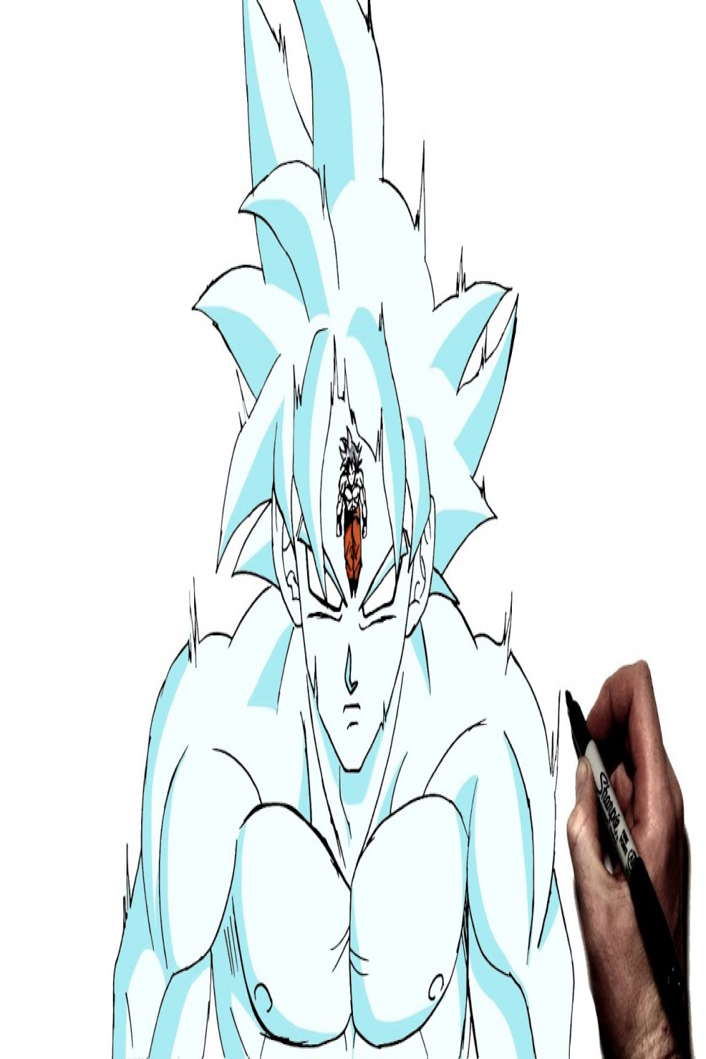 How To Draw Goku (Giant UI Aura)  Step By Step  Dragon Ball