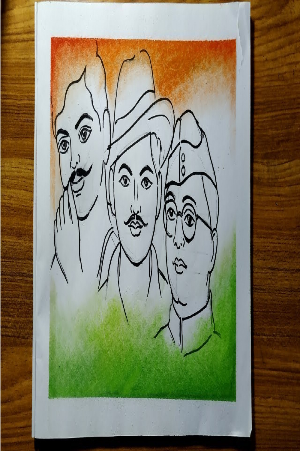 how to draw independence day for beginners ,  august drawing,bhagat singh  drawing,netaji ,drawing