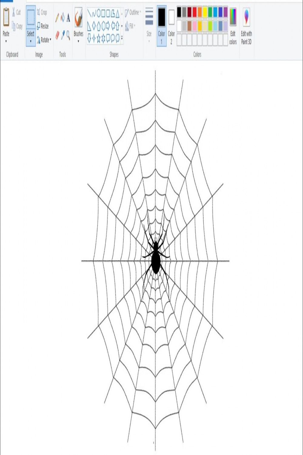 How to draw Spider Web in computer using Ms Paint  How to draw in Ms Paint.