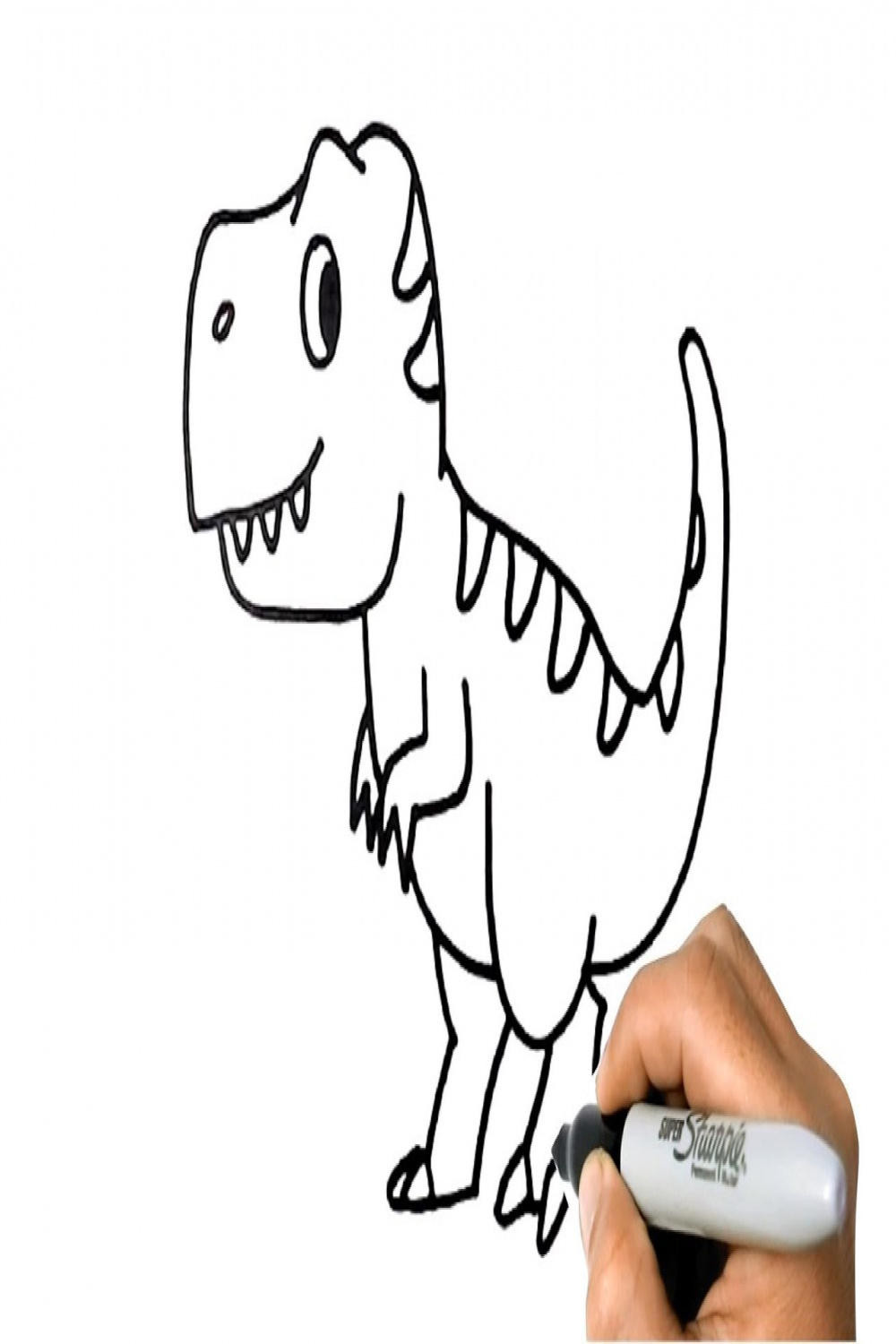 How to DRAW T-REX Dinosaur Easy Step by Step