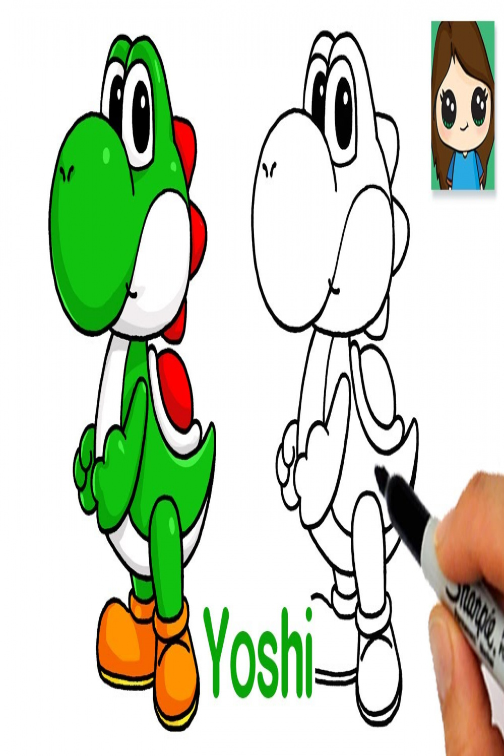 How to Draw Yoshi from Super Mario Bros