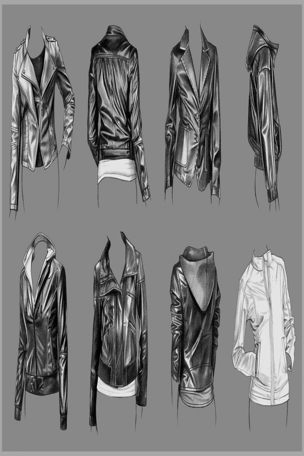 Leather Jacket Drawing Reference and Sketches for Artists