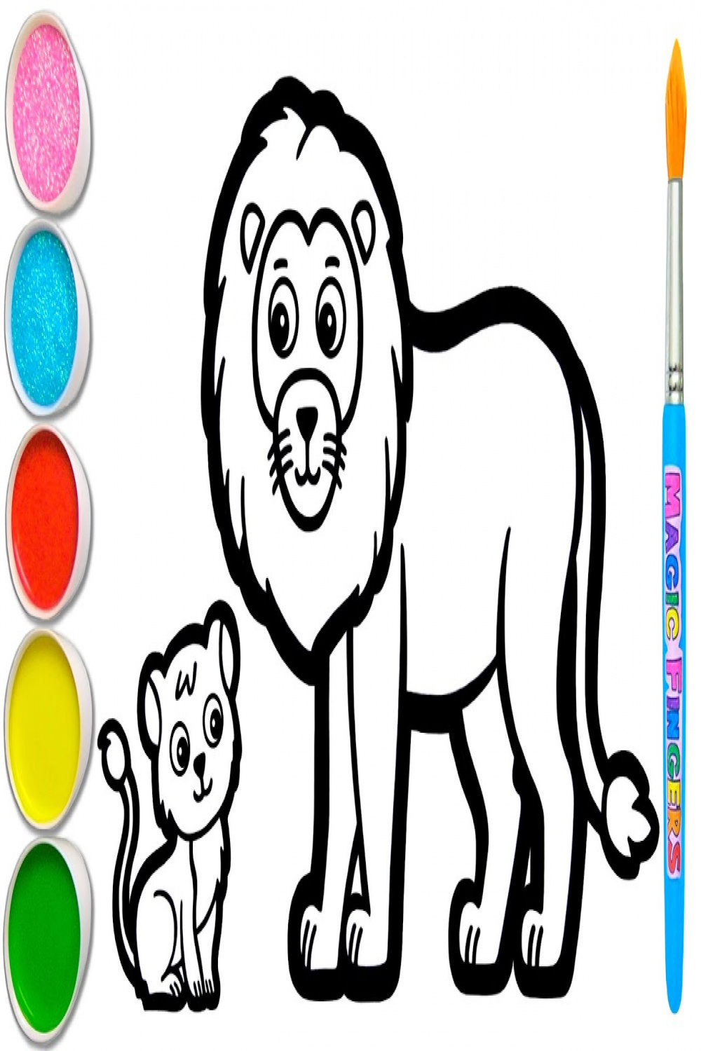 Lion Drawing, Painting and Coloring for Kids & Toddlers  Drawing Basics  #