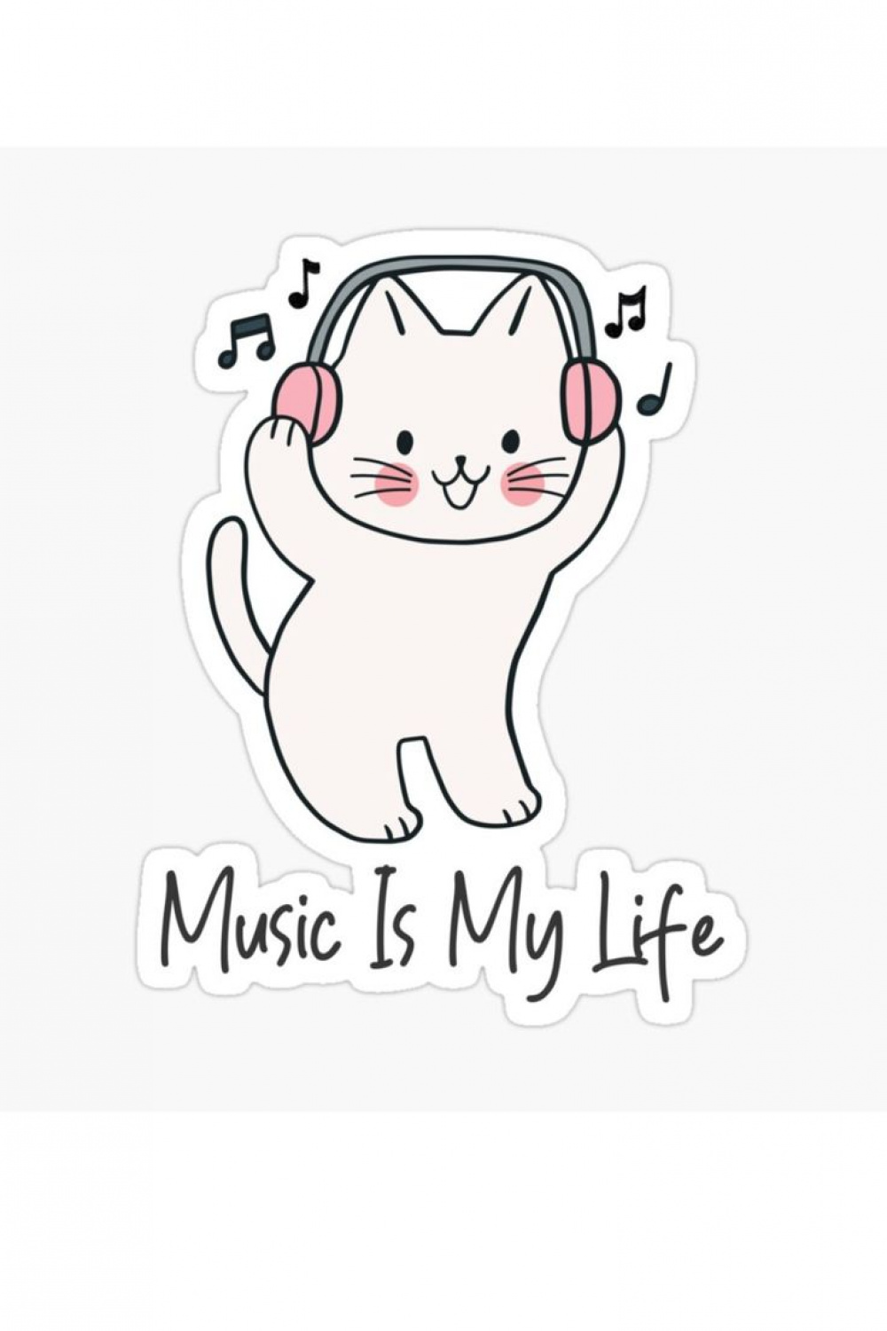 Music Is My Life Cat" Sticker for Sale by HappyLifeCreate  Music