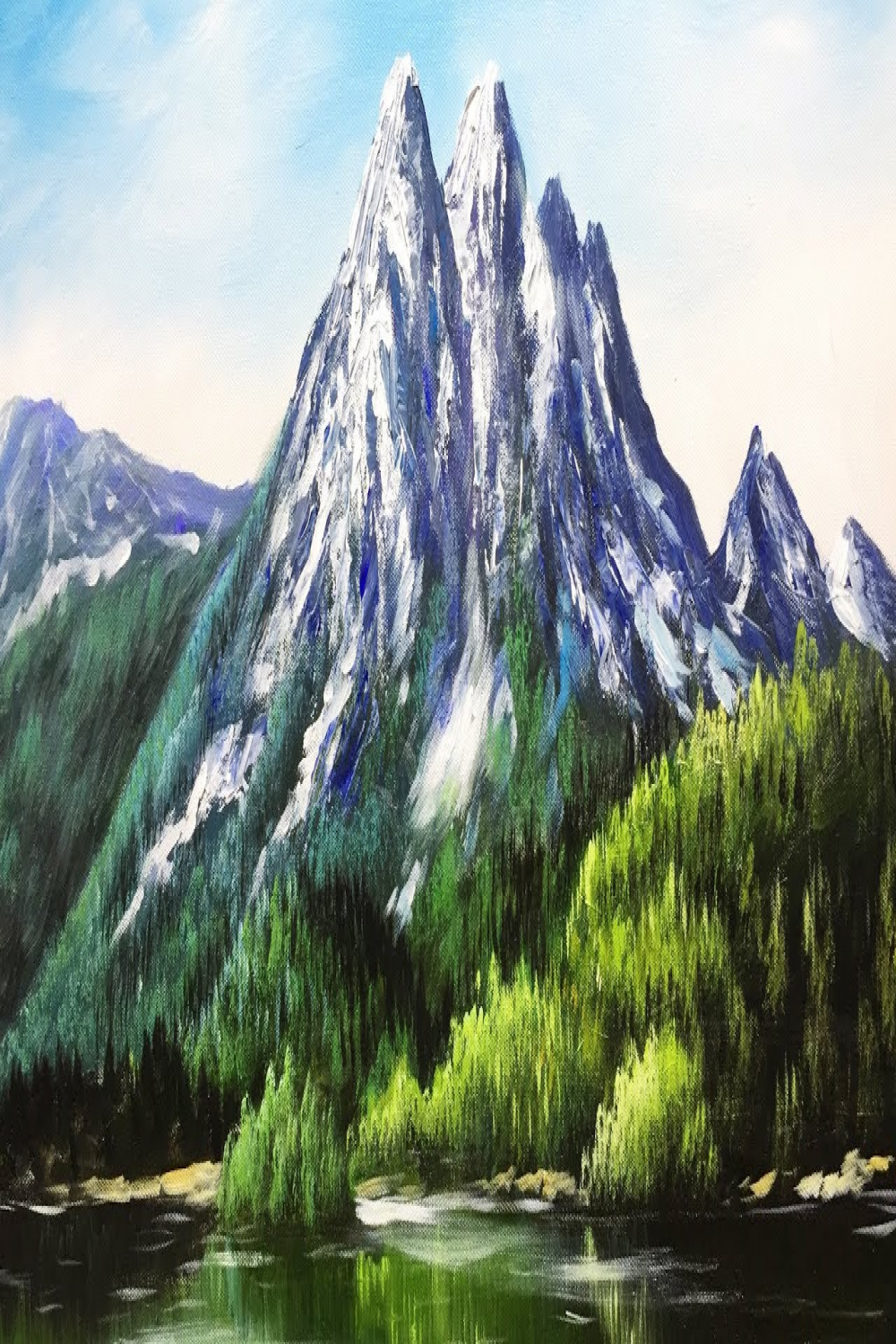 Paint Mountains With Acrylic Paints - lesson