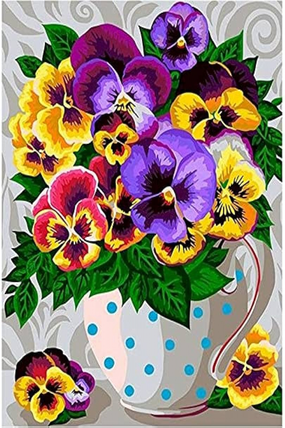 Painting by Numbers Oil Painting by Numbers DIY Oil Paint Colourful Flower  Picture Drawing Canvas Acrylic Paint for Adults Kits Decor Art  x  cm