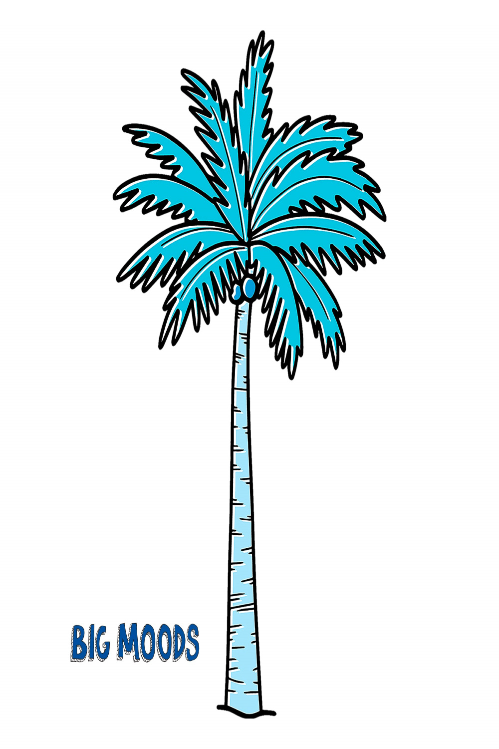 Palm Tree (Blue) - Officially Licensed Big Moods Removable