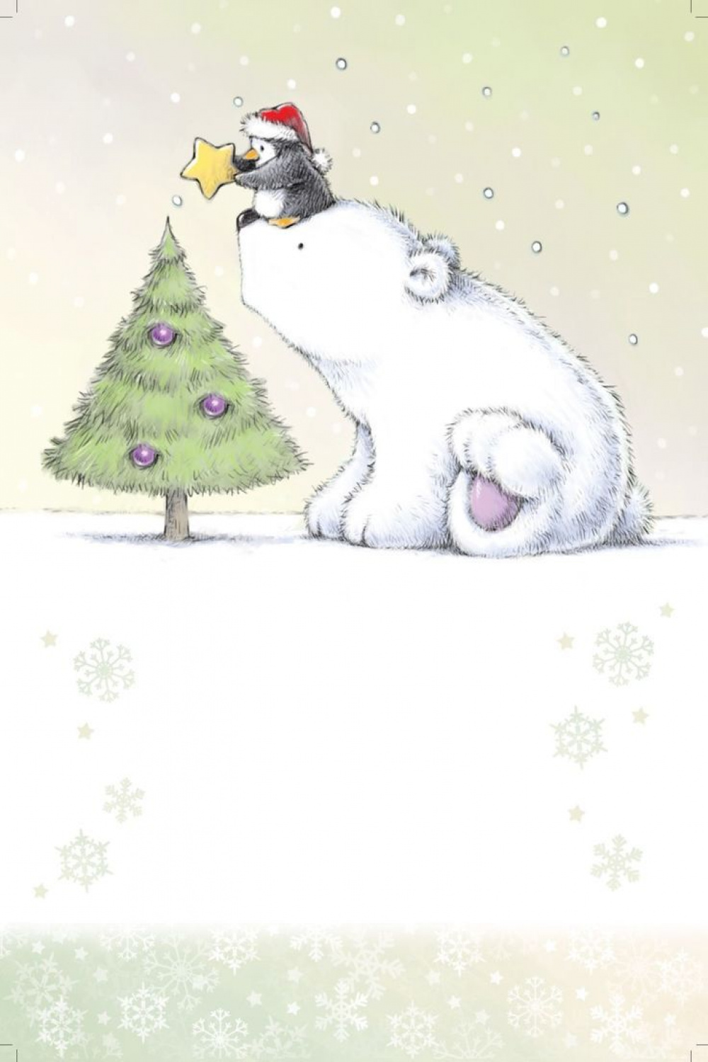 Penguin and polar bear  Christmas illustration, Christmas art