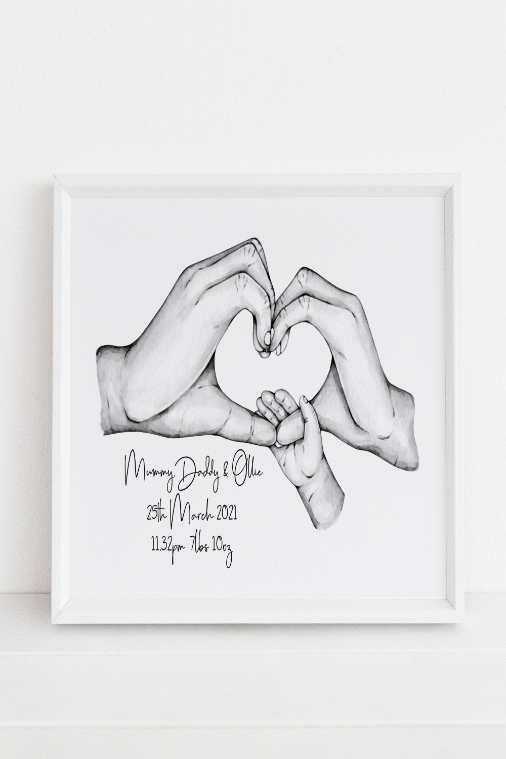 Personalised Family Of  Hands Heart Print